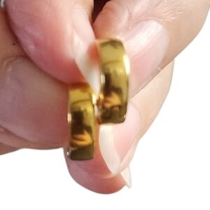 Gold Hoop Huggie Earrings